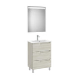 Ensemble Avec Plan Vasque Compact Blanc Bois Aleyda 60 cm Roca