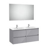 Conjunto Com Lavatório Duplo Cinzento-brilhante Tenet 120 cm Roca