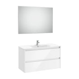 Conjunto de Lavabo de 2 Cajones Brillante Tenet 100 cm White Roca