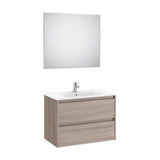 Conjunto de Lavabo de 2 Cajones City Tenet 80 cm Roble Roca
