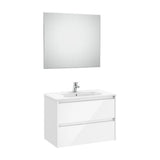 Conjunto de Lavabo de 2 Cajones Brillante Tenet 80 cm White Roca