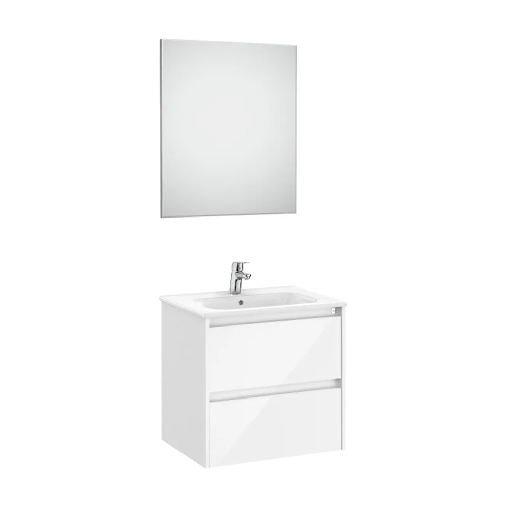 Conjunto de Lavabo 2 Cajones Brillante Tenet 60 cm Blanco Roca - Vista 1