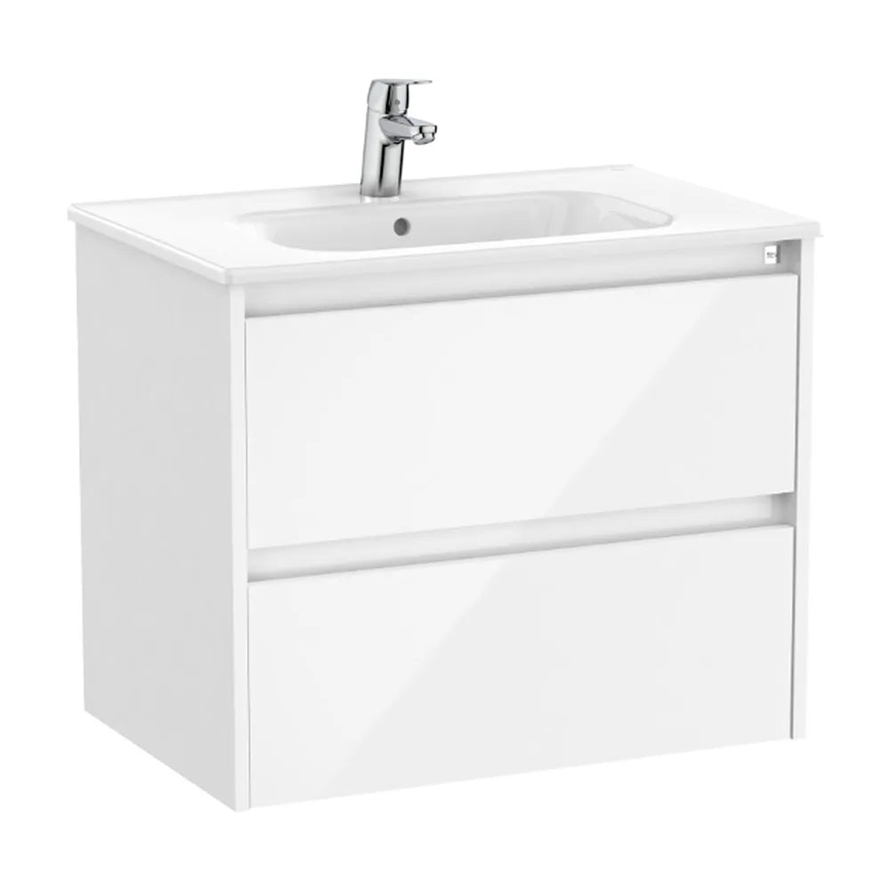 Mueble de baño con lavabo y 2 cajones de 70 cm de ancho en color blanco brillante Tenet Roca - Vista 1