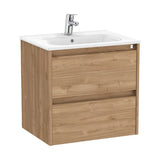 Bathroom Vanity Unit with Basin and 2 Drawers Nogal de 60 cm Colección Tenet Roca