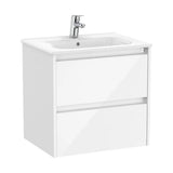 Bathroom Vanity Unit with Basin and 2 Drawers Brillante de 60 cm Colección Tenet White Roca