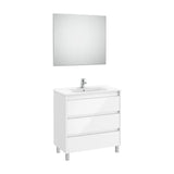 Conjunto de Lavatório de 3 Gavetas Branco-brilhante Tenet 80 cm Roca