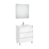 Conjunto de Lavabo de Tres Cajones Brillante Tenet 70 cm White Roca