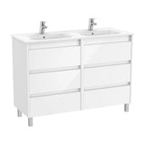 Bathroom Vanity Unit with Basin y 6 Cajones Brillante de 120 cm Colección Tenet White Roca