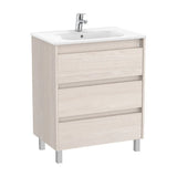 Bathroom Vanity Unit with Basin y 3 Cajones Nórdico de 70 cm Colección Tenet Fresno Roca