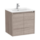 Bathroom Vanity Unit with Washbasin and 2 Doors City 60 cm Tenet Collection Oak Roca