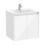 Meuble Avec Plan Vasque Et 2 Portes Couleur Blanc Brillant Tenet 60 cm Roca