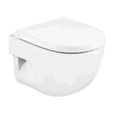 Roca Meridian Compact Wall-Hung Toilet with Horizontal Outlet and Optional Seat