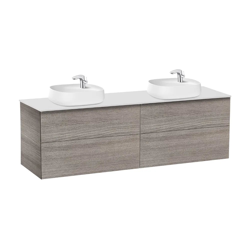 Mueble de Baño para Dos Lavabos Sobre Encimera Beyond de 160 cm Colección Unik Roble Roca - Vista 1
