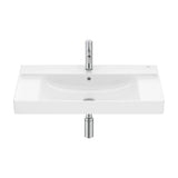Lavatório Mural Compacto de Porcelana Cor Branca para Pedestal Ou Semi Pedestal Ona 80x46cm Roca
