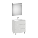 Conjunto de Lavatório Compacto Com Acabamento Em Cinzento Pedraaleyda Eidos 70 cm Roca