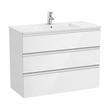 Móvel de Casa de Banho Com Lavatório Central Em Branco Brilhante Unik The Gap 100,5 cm Roca