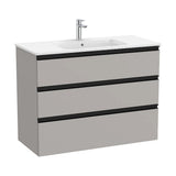 Bathroom Vanity Unit with Basin Central Gris Mate Unik de 100,5 cm Colección The Gap Roca