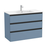 Bathroom Vanity Unit with Basin Central Azul Mate Unik de 100,5 cm Colección The Gap Roca