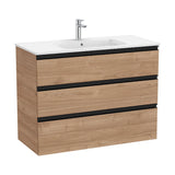 Meuble de Salle de Bains Avec Bac Centré de Couleur Bois de Noyer Unik The Gap 100,5 cm Roca