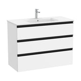 Móvel de Casa de Banho Com Lavatório Central Em Branco Mate Unik The Gap 100,5 cm Roca