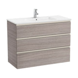 Bathroom Cabinet with Centered Washbasin Wood Unik 100.5 cm The Gap Collection Oak Roca