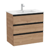 Bathroom Vanity Unit with Basin Central y Nogal Unik de 80,5 cm Colección The Gap Roca