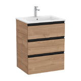 Meuble de Salle de Bains Avec Bac Centré Et de Couleur Noyer Unik The Gap 60,5 cm Roca
