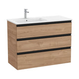 Bathroom Vanity Unit with Left-Hand Washbasin Walnut Unik 100.5 cm The Gap Collection Roca