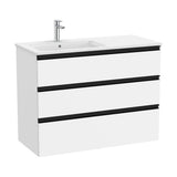 Móvel de Casa de Banho Com Lavatório Esquerdo Em Branco Mate Unik The Gap 100,5 cm Roca