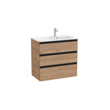 Bathroom Vanity Unit with Basin a la Derecha y Nogal Unik de 80,5 cm Colección The Gap Roca