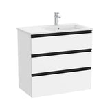 Meuble de Salle de Bains Avec Bac À Droite Et de Couleur Blanc Mat Unik The Gap 80,5 cm Roca