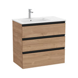 Bathroom Vanity Unit with Basin a la Izquierda y Nogal Unik de 80,5 cm Colección The Gap Roca