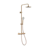 Columna de Ducha Termostática con Teleducha y Rociador Circular Oro Rosa Round Roca