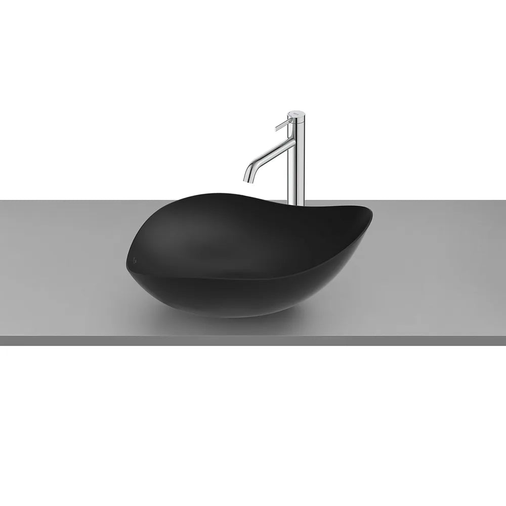 Lavabo sobre encimera de FineCeramic® con un diseño ovalado en acabado color negro Ohtake Roca - Vista 1