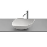 Lavatório de Bancada Fineceramic Com Um Design Oval Em Acabamento Branco Mate Ohtake Inspira Roca