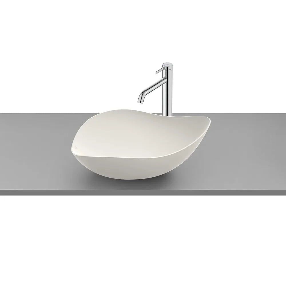 Lavabo sobre encimera de FineCeramic® con un diseño ovalado en acabado color beige Ohtake Roca - Vista 1