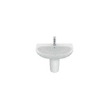 Lavabo con Semipedestal Elaborado con Porcelana Victoria 65x49cm Blanco Roca