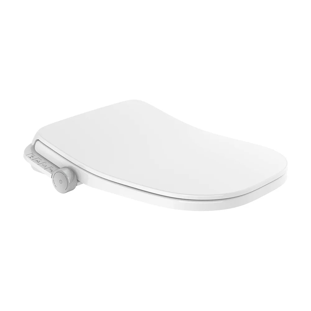 Asiento y Tapa con Panel de Control Fijo en Multiclean M4 Square 39 cm Blanco Roca - Vista 2