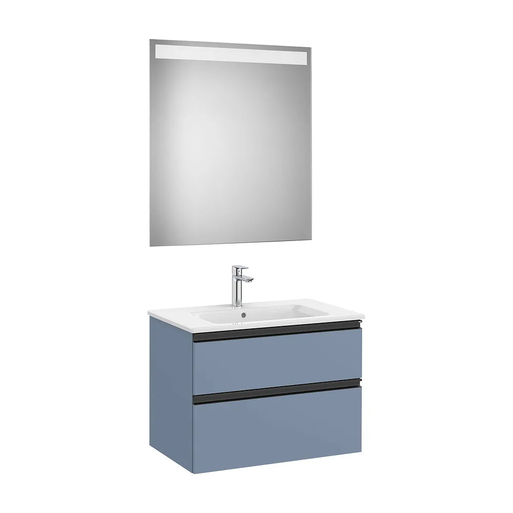 Conjunto de baño de 70 cm con dos cajones en acabado color azul mate Pack The Gap Roca - Vista 1