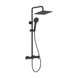 Columna de Ducha Mixer Tap Regulable en Altura de Pared con Rociador Cuadrado Vega 31x97cm Negro Roca