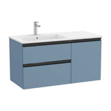 Mueble with Basin a la Izquierda con 2 Cajones y Puerta Azul Mate Unik Colección The Gap Roca
