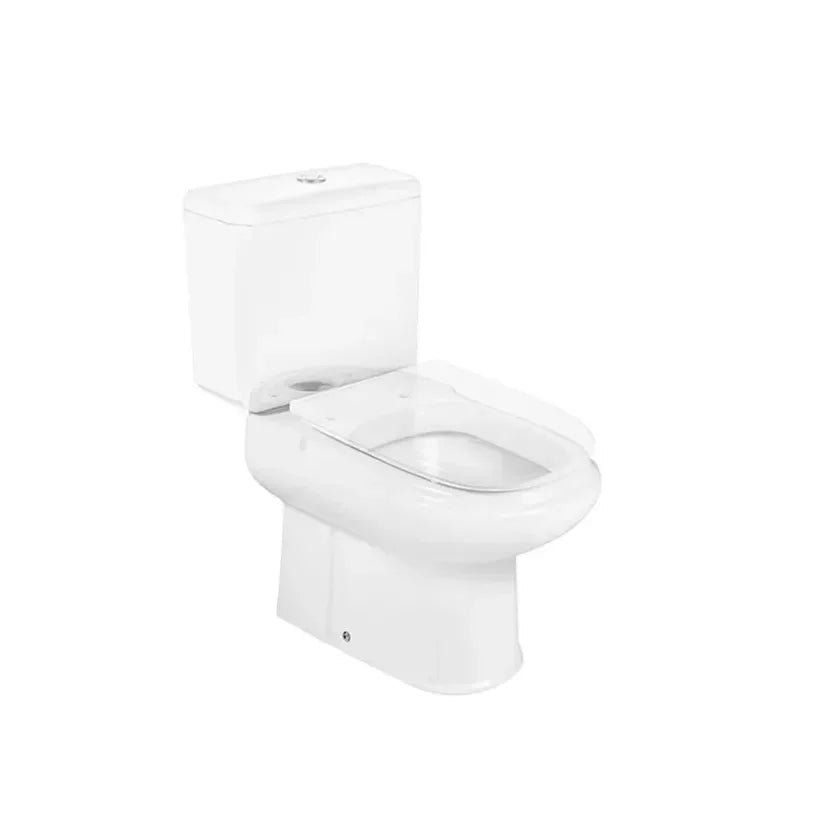 Inodoro completo con salida horizontal de 40,5 cm fabricado en porcelana de color blanco Dama Retro Multiclean Roca 2