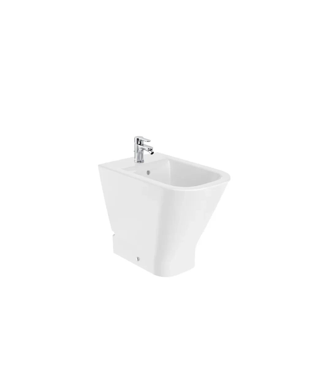 Bidé comfort adosado a pared de porcelana con un acabado en color blanco The Gap Square Roca - Vista 1