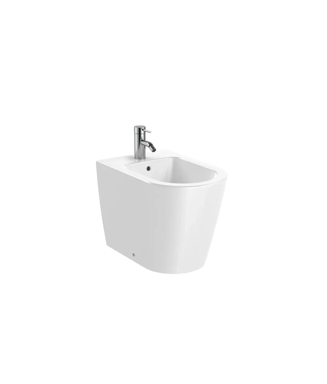 Bidet con un agujero para grifería de 37 cm fabricado en porcelana de color blanco Inspira Round Roca - Vista 1