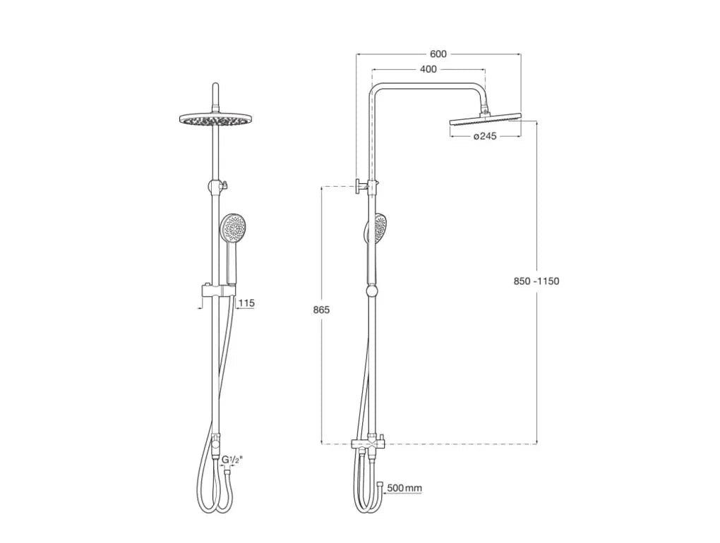 Columna de ducha-bañera mural con rociador y teleducha más flexible e inversor de acabado cromo Victoria Connect Roca - Vista 2