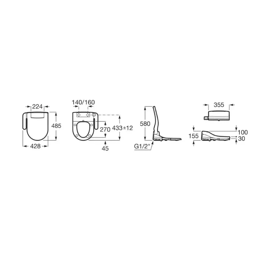 Pack inodoro Rimless suspendido The Gap Round y cisterna empotrable con fluxor y doble descarga Duplo WC Fluxor Roca - Vista 7