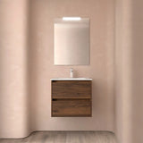 Meuble de Salle de Bain avec Lavabo et 2 Tiroirs Salgar Noja 70 cm