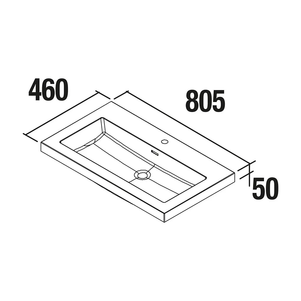 Mueble de Baño con Lavabo y 2 Cajones Salgar Spirit 80 cm Blanco Brillo - Vista 9