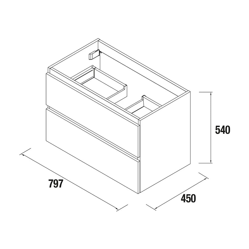 Mueble de Baño con Lavabo y 2 Cajones Salgar Spirit 80 cm Blanco Brillo - Vista 13