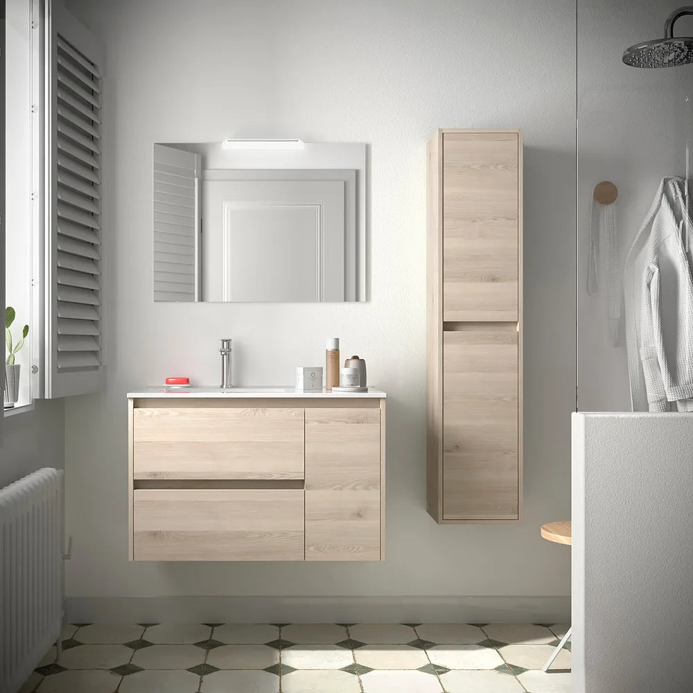 Mueble de Baño con Puertas Salgar Noja 90 cm Roble Natural - Vista 1
